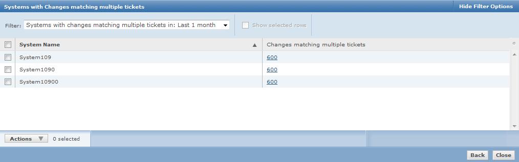 2 Select Systems with changes matching to multiple