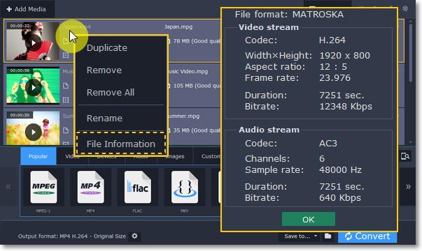 Follow the steps below to choose a video output format. Step 1: In the lower half of the window, click the Video tab to see a list of video formats.