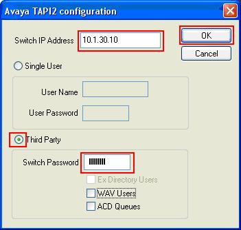 Click the Advanced tab, select Avaya IP Office TAPI2 Service Provider and click Configure. 2.