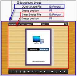 C. Background Image setting in Float template: The Float template enables you to add two background images: Outer Image and