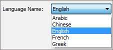 the program provides you five different languages for you to use: