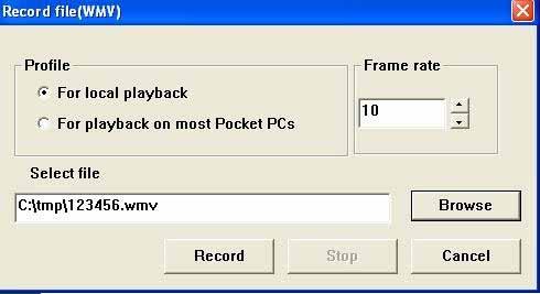 If select For playback \on most pocket PCs: record smaller file than select to For local playback 4.