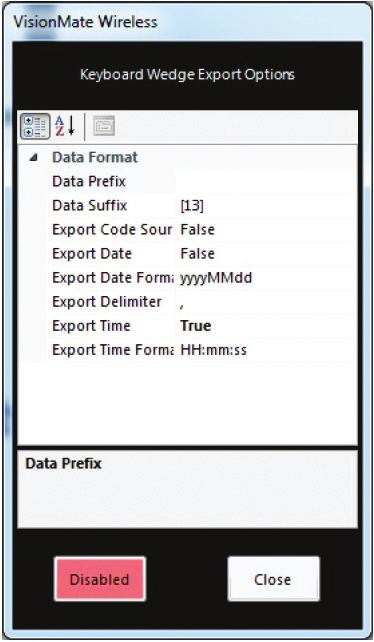 9 - Data export When you first use the VisionMate software and reader, the scanned codes are displayed in the software, but are not saved or exported.