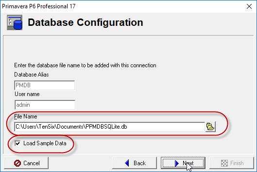 18. In the Sample Data dialog, check the option to load the sample data as part of