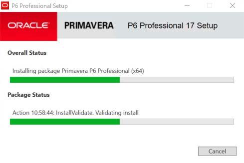8. After any necessary prerequisites are installed, the Primavera P6