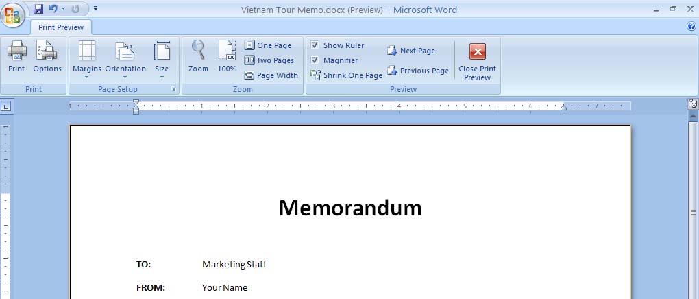 Formatting Text Using the Mini Toolbar Printing a document - Before printing a document, examine it for