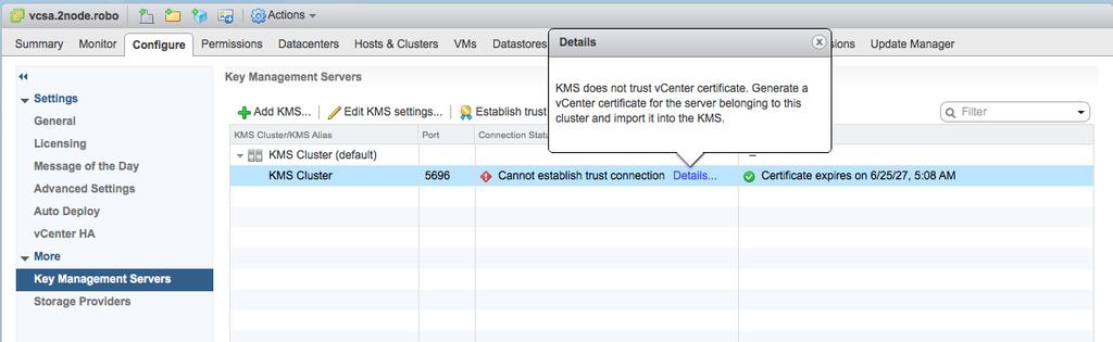 server, and ultimately vsan hosts, the trust has to be bidirectional.