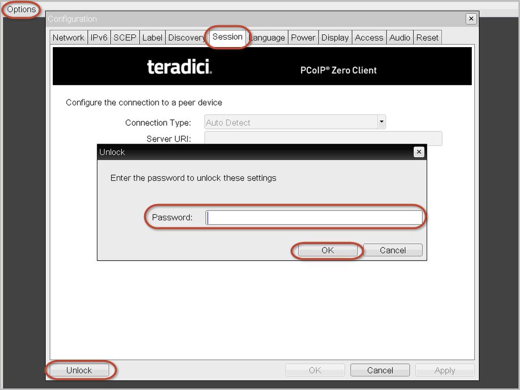 Configuring the Session Connection Type For the Tera2 PCoIP Zero Client, you must first configure the zero client with the Uniform Resource Identifier (URI) of the PCoIP Connection Manager for Amazon