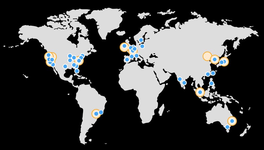 AWS Global Infrastructure Over 1 million active customers across 190 countries 12 regions (plus in