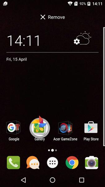 As soon as you place a widget on the Home screen, you can resize it by dragging the corners.