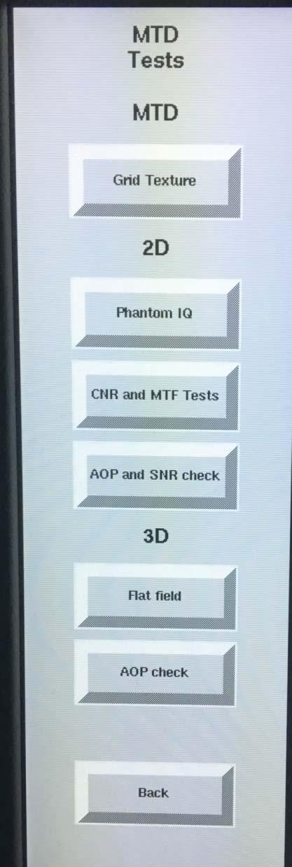 Many of the QAP tests are nearly identical to 2D tests, but with MTD system in place.