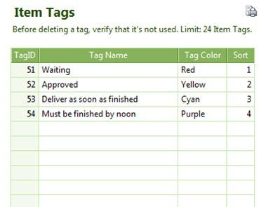 Tags You can assign pre-defined tags to services
