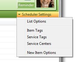 Service and Item tags are defined in Settings Item