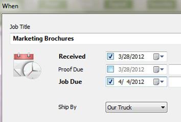 Edit Job Dates Opens the When window for editing.