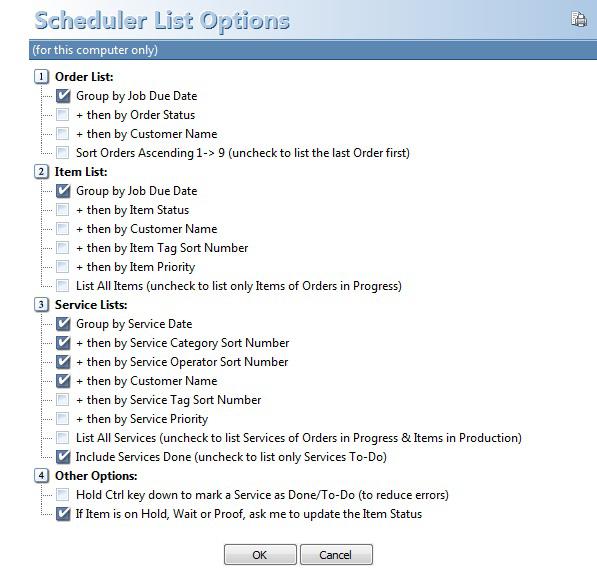 List Options These options are computer-specific.