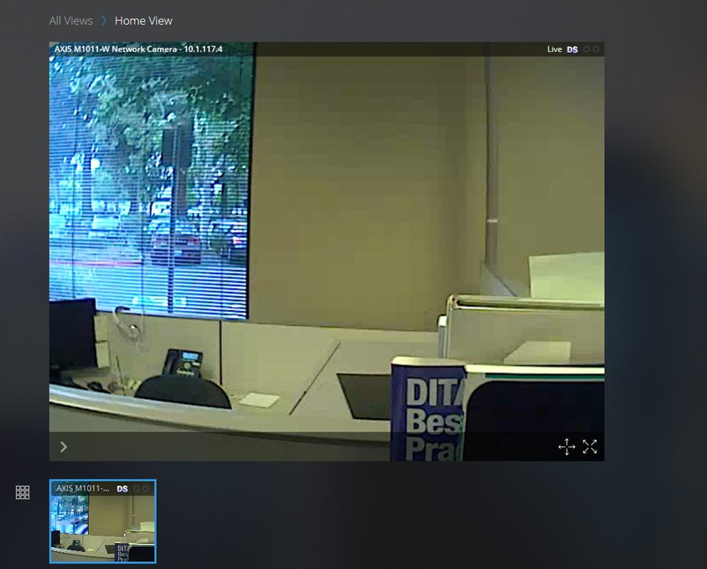 4. Click the live feed that you want to export. The live feed expands into a larger view.