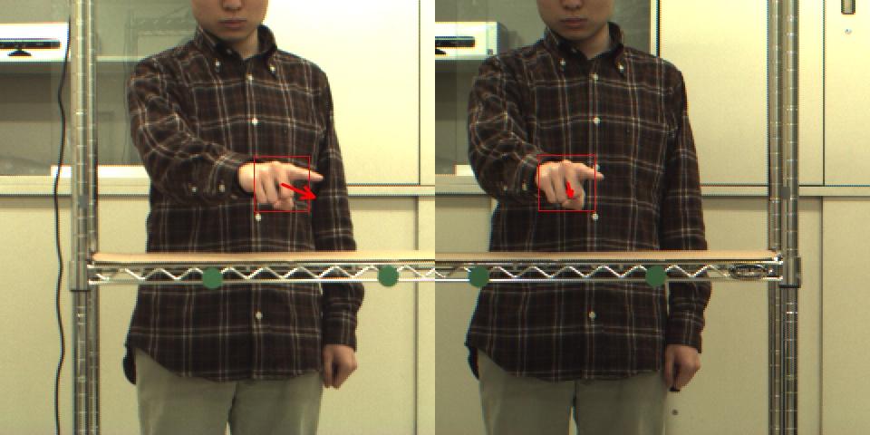12 Dai Fujita and Takashi Komuro the rectangle represents the estimated pointing direction.