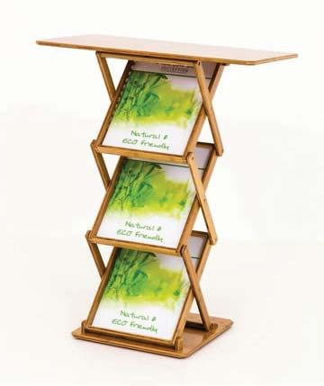 Featuring a lightweight base, the Eco Friendly Display Stands offer a natural touch which For our full range Eco Friendly Display Stands, visit www.