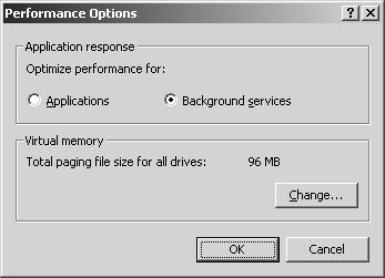 Getting Connected and Installing Drivers (Windows) Giving priority to background services In Windows 2000, make settings to give priority to background services.