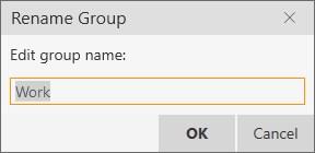 Contacts Managing Groups 2. Type in a the new group name in the Rename Group window and click OK.