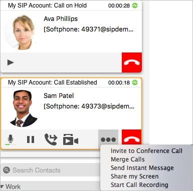 On the active call, click More options for