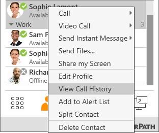 Audio and video calls Call history Deleting a call