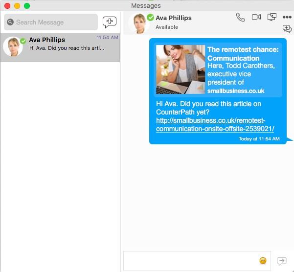 conversations Hyperlink preview If you receive an IM with a hyperlink in