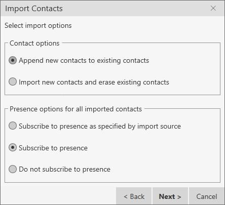 On the Contacts menu, select Import Contacts. 2.