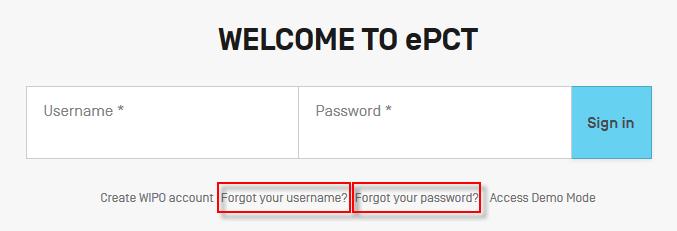 password, please use one of the possibilities offered on the epct logging page: Forgot your username?