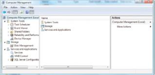 Figure 14-20 Windows Computer Management combines several administrative tools into a