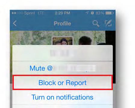 How to block or report a user s profile