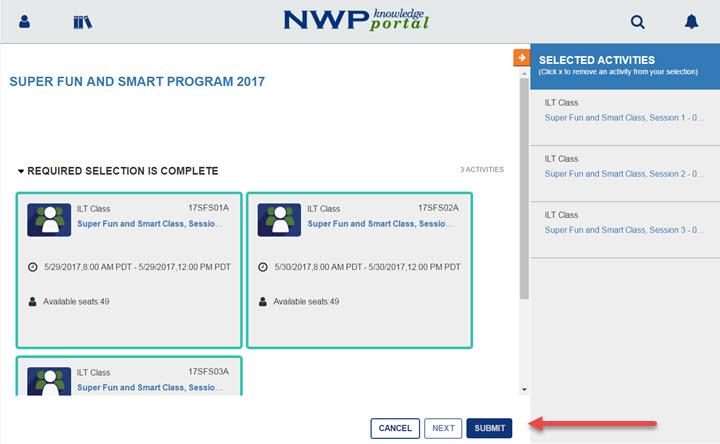 ) REGISTERING FOR A MULTI-SESSION PROGRAM When you register for a multi-session program, the first registration page has an additional step. 1.