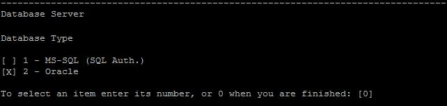 Chapter 14: Installing ALM on Linux Systems To make your selection, type the numeric value of the option you wish to select, then press Enter.