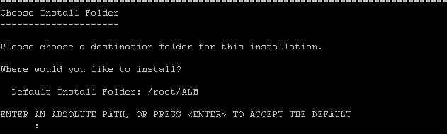 Chapter 14: Installing ALM on Linux Systems Read the agreement. To accept the terms of the agreement, select 2. 11.