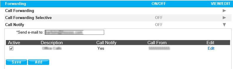 Call Notify Clicking add will load a Call Notification Criteria window similar to image 36.. Fill in the fields with the desired information. Image 36.