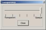 SETTING THE TRANSPARENCY You can specify the level of transparency of the screen block. Click on the screen block window with either the StarBoard pen or mouse, and select the Set transparency.