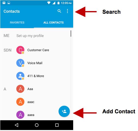 Contacts Enter: Click on the applications menu and select contacts. The default display is the phone contacts and SIM card contacts. The contacts are organized alphabetically by default.
