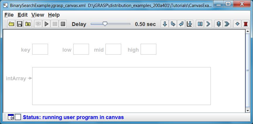 12.3.2 Compiling and Running the BinarySearchExample Let s compile the BinarySearchExample program by clicking the green plus.