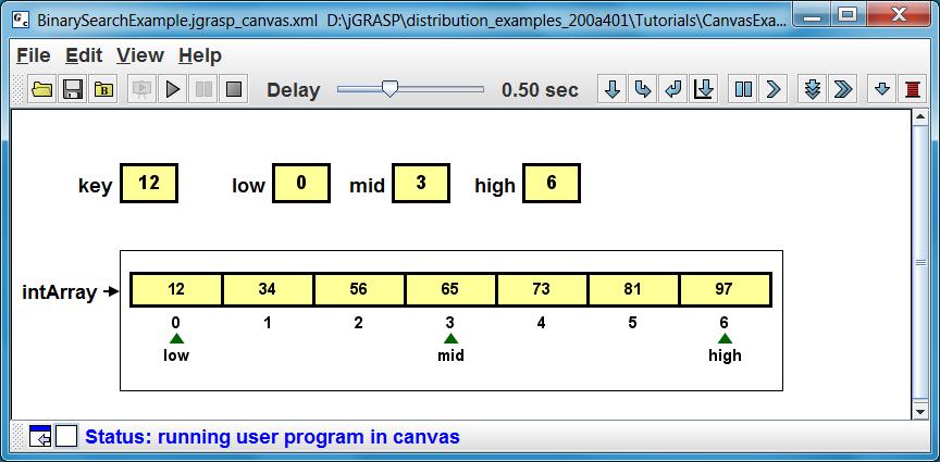 variables are created and initialized as shown in Figure 12-12. Depending on the resolution of your screen, you may need to resize the canvas window and/or the intarray viewer.