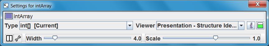 Figure 12-16. Viewer Settings dialog for intarray Now we re ready to associate the variables low, mid, and high with the index values of the array.