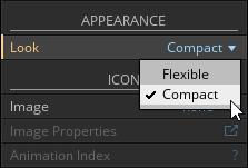 The Appearance menu in a Macro's Properties. This property has two options: Compact: This is the standard look as known from REAKTOR 5.