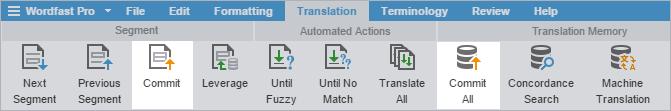 SEGMENTS Commit to the TM After translating segments, the translation memory should be updated with the translation.