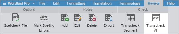 To Transcheck while translating: 1. On the TXLF Editor, translate a segment and click Next Segment or Alt-Down. If a Transcheck error is found in the segment, a warning message is displayed. 2.