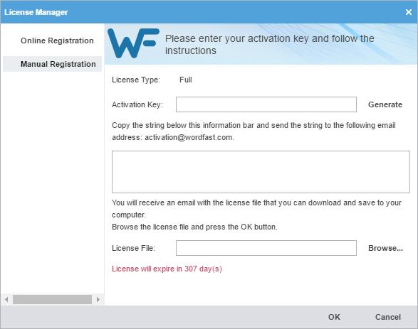 3. Get Started 4. Enter the Activation Key and click Generate. The text string "Copy the string below..." is displayed in the text box below the instruction text. 5.