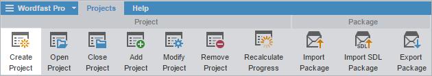 5. Projects Create Project A project must be created in Pro, before translating files.