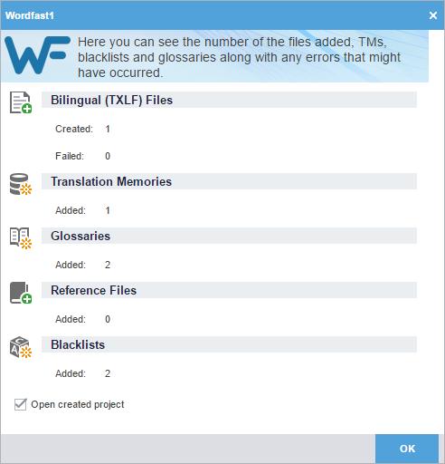 5. Projects Click Add File to browse to the reference file. Click Add Folder to select a folder and add all reference files within. 11. (Optional) Select the additional Options.
