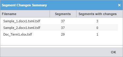 6. Project Files The Segment Changes Summary and Segment