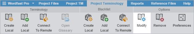 8. Project Terminology The Export Blacklist dialog is displayed. 2. Select the Blacklist that you want to export. 3. Select the file Export Type. 4.