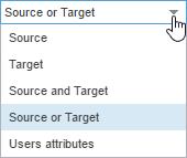Item Description The Source/Target filter menu options are: Source: searches the source language segments Target: searches the target language segments Source and