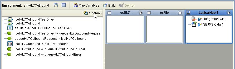 Figure 39 Create HL7Outbound Deployment Profile 3 Click the Automap icon as